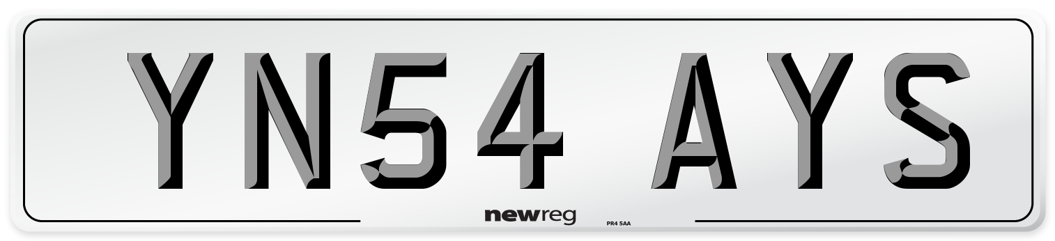 YN54 AYS Number Plate from New Reg